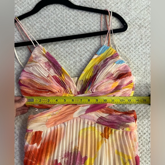 NWT Amur Lisle Pleated Gown desert lily color - size 0 - Picture 8 of 10